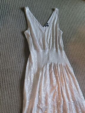 Express Cream Asymmetrical Dress